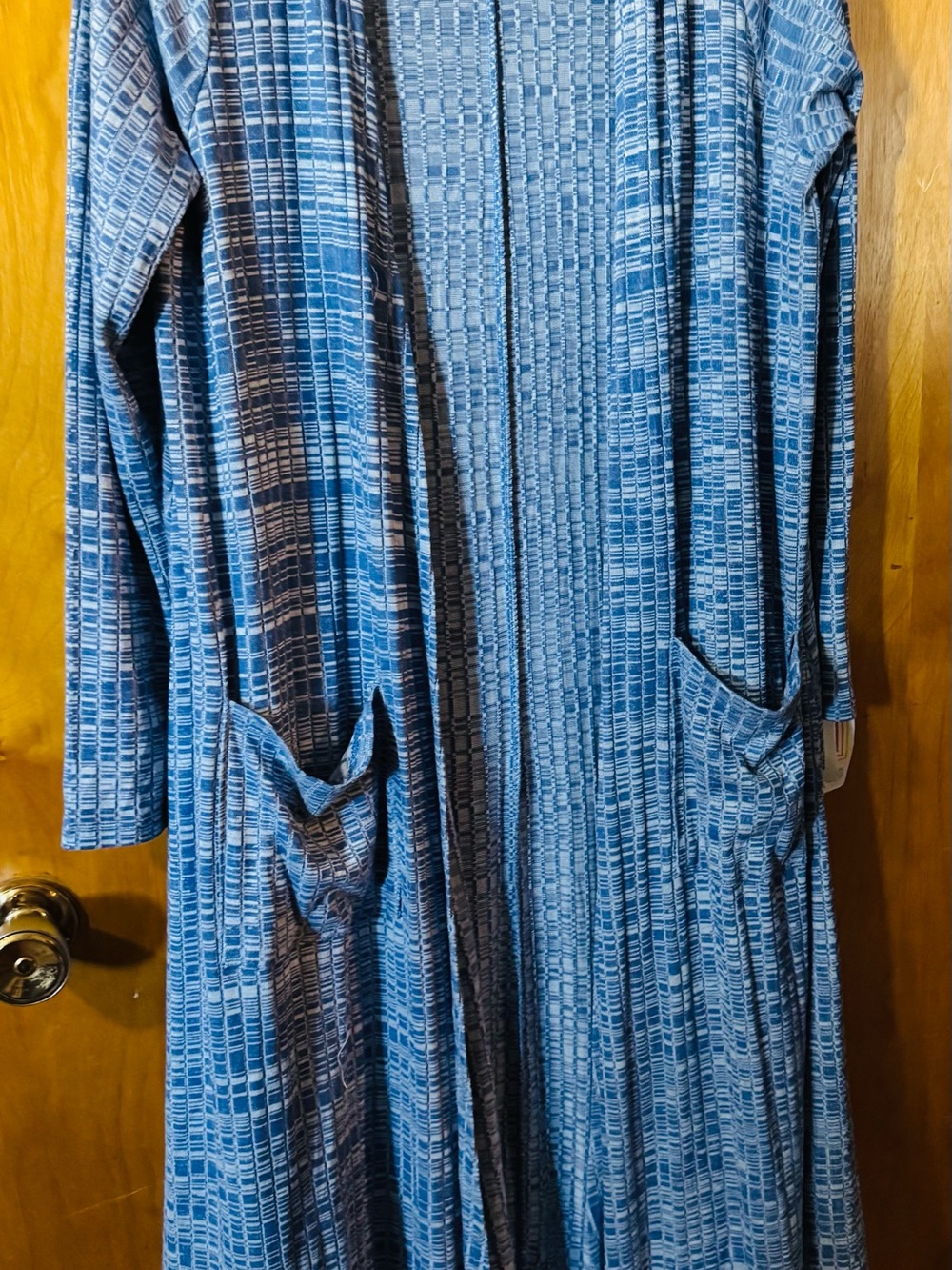 LuLaRoe Blue Textured Long Sleeve duster cardigan
